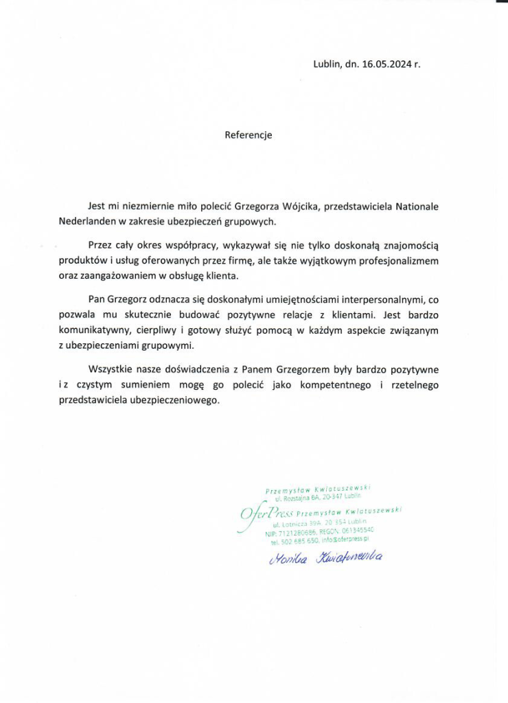 referencje G.Wójcik-1 oferpres